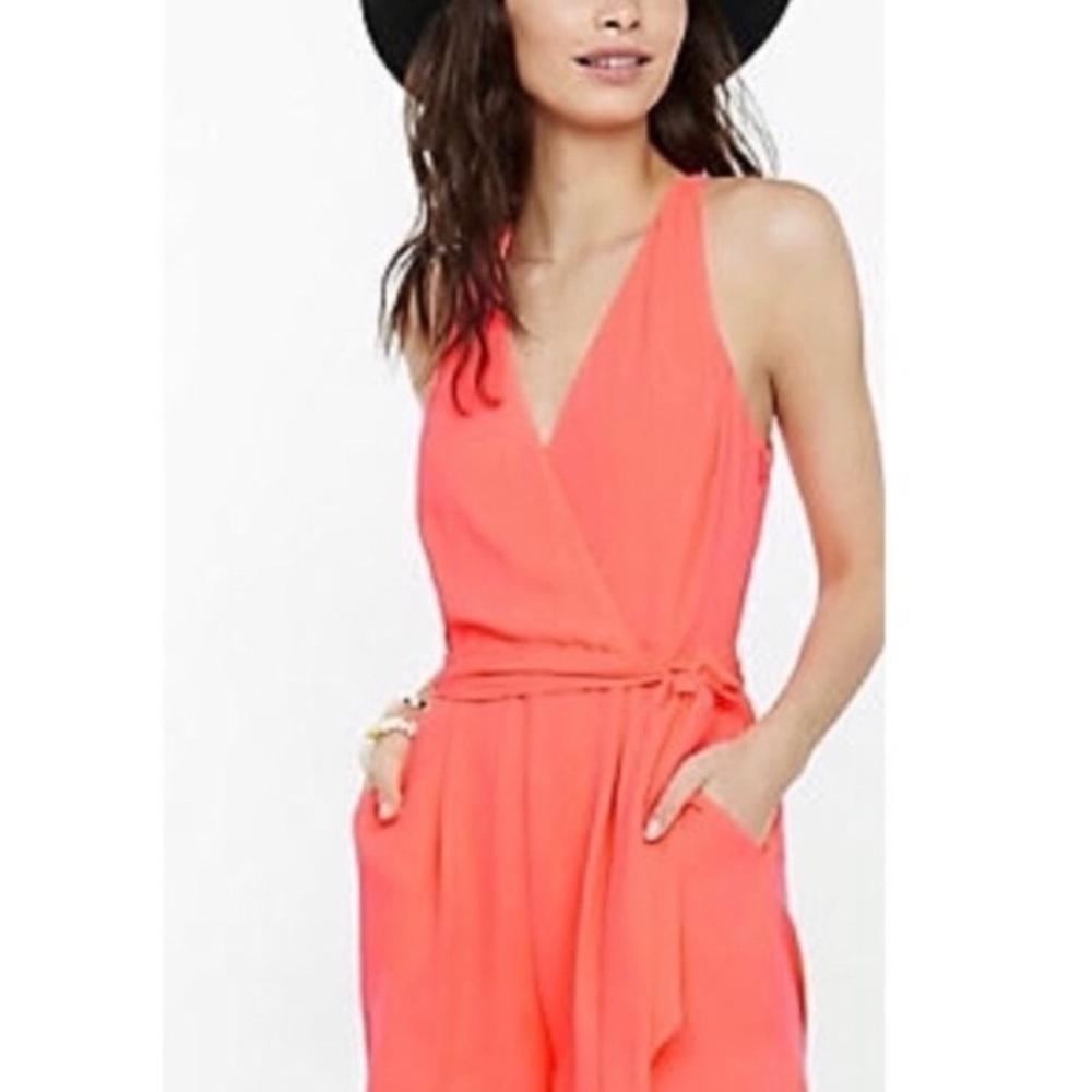 Hot & Delicious Orange Halter Jumpsuit with Tie Belt